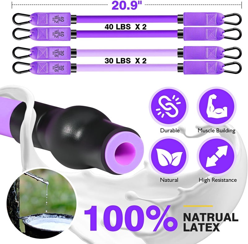 Ayombo Pilates Bar Kit with Resistance Bands, Pilates Workout Equipment for Legs, Hip, Waist, Arm, Squats Exercise Equipment for Home Workouts, Adjustable 3-Section Pilates Bar Kit for Women & Men - Image 4